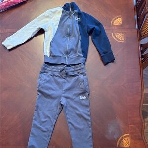 Kith Kids Two-Tone Sweatpants & Jacket - Navy and Cream